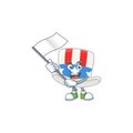 Funny uncle sam hat cartoon character design with a flag