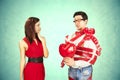 Funny Valentine's Day, series of different approaching acts Royalty Free Stock Photo