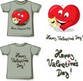 Funny valentine shirt with heart and teddy - vector