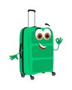 Funny Valise on white background, flat design vector illustration