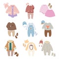 Funny vector baby kids clothes icon set Royalty Free Stock Photo