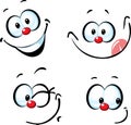 Funny vector cartoon face