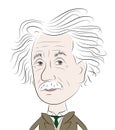 Funny vector cartoon illustration caricature portrait of Albert Einstein