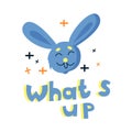 Funny vector cartoon rabbit illustration