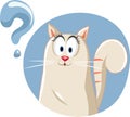 Funny Vector Cat Having Questions Royalty Free Stock Photo