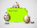 Funny vector easter card with eggs Royalty Free Stock Photo
