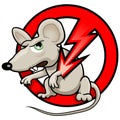 Funny Vector Illustration: NO RATS Symbol.