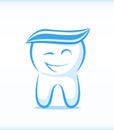 Vector Tooth Character with Toothpaste