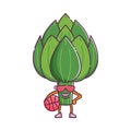 Funny Vegetable Artichoke Character
