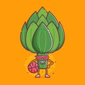 Funny Vegetable Artichoke Character