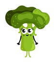 Funny vegetable broccoli cartoon character