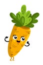 Funny vegetable carrot cartoon character