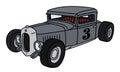 The funny vintage gray racecar