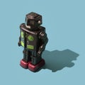 Funny vintage tin toy robot Royalty Free Stock Photo