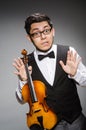Funny violin player Royalty Free Stock Photo