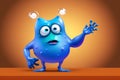 A funny virus character with a grotesque expression Royalty Free Stock Photo