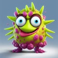 A funny virus character with a grotesque expression Royalty Free Stock Photo