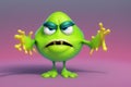 A funny virus character with a grotesque expression Royalty Free Stock Photo