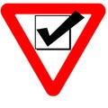 Funny warning road sign check box black icon
