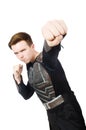 Funny warrior isolated Royalty Free Stock Photo