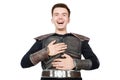 Funny warrior isolated Royalty Free Stock Photo