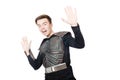 Funny warrior isolated Royalty Free Stock Photo