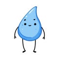 funny water drop character cartoon vector illustration