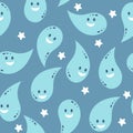 Funny water drops. Kawaii Royalty Free Stock Photo