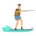 Funny water swim icon cartoon vector. Marine pastime