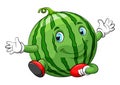 Funny watermelon cartoon character