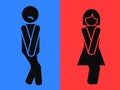 Funny wc restroom symbols Royalty Free Stock Photo