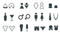 Funny wc signs for men and women, toilet or restroom icons. Male and female bathroom door gender pictogram for cafe or