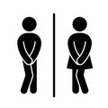 Funny wc toilet door plate symbols. WC sign Icon Vector Illustration on the white background.