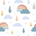 Funny weather vector seamless pattern Royalty Free Stock Photo