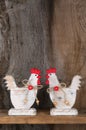 Funny Welcome White Chicken Rooster Country Cottage Kitchen Wood Royalty Free Stock Photo