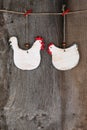 Funny Welcome White Chicken Rooster Country Cottage Kitchen Wood Royalty Free Stock Photo