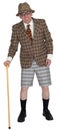 Funny Well Dressed Elderly Senior Man, Isolated Royalty Free Stock Photo