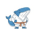 Funny Whale Judo Fighter Royalty Free Stock Photo
