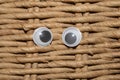 A Funny Wiggle Google Eyes on Fabric Silly Background Royalty Free Stock Photo