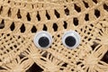 Funny Wiggle Google Eyes on Fabric Silly Background Royalty Free Stock Photo