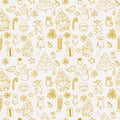 Funny winter christmas seamless pattern