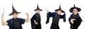 The funny wise wizard isolated on the white Royalty Free Stock Photo