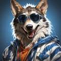 Funny Wolf With Sunglasses: Speedpainting By Jimmie Chow