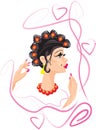Funny woman with hair rollers Royalty Free Stock Photo