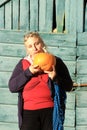 Funny woman pumpkin