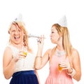 Funny women celebrating