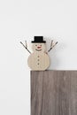 Funny wooden snowman