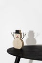 Funny wooden snowman Royalty Free Stock Photo