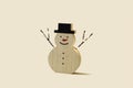 Funny wooden snowman Royalty Free Stock Photo