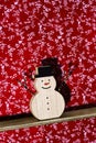 Funny wooden snowman Royalty Free Stock Photo